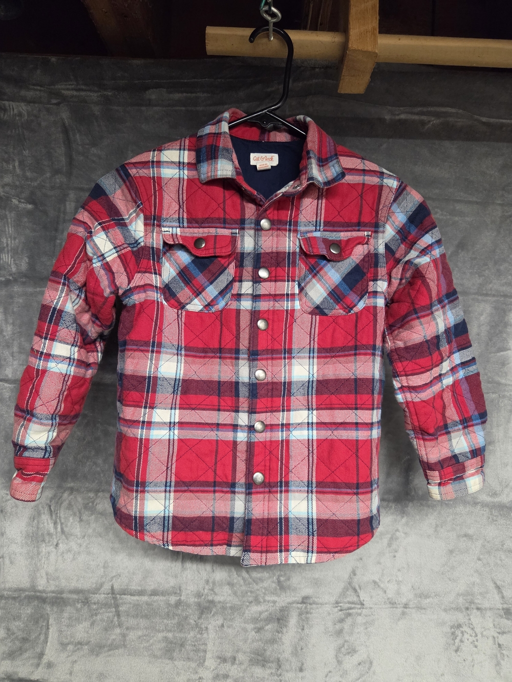 Cat & Jack Red Plaid Quilted Jacket